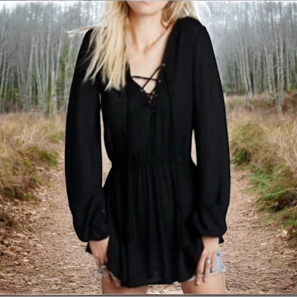 Free People Black Blouse size XS
